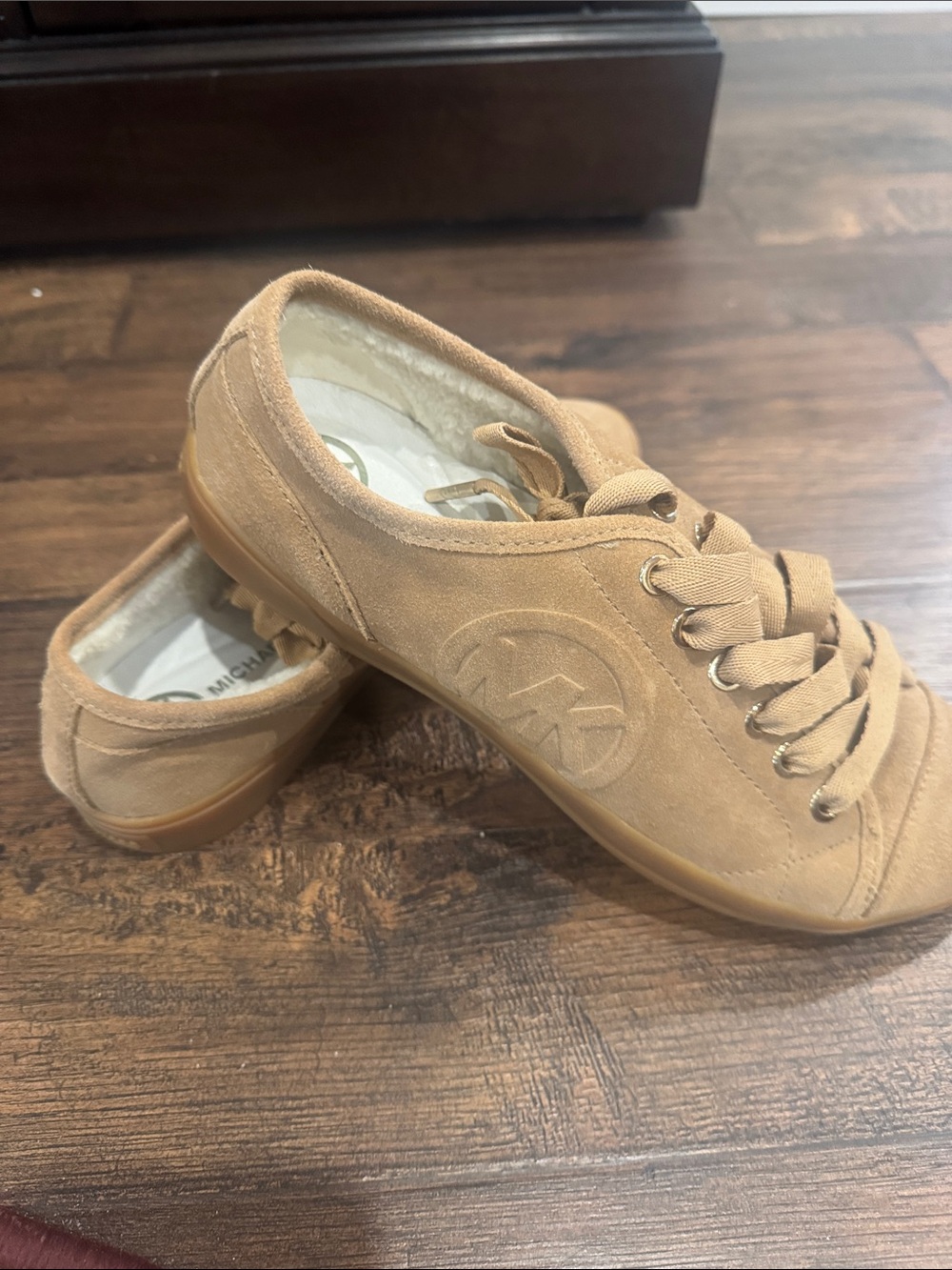 Michael Kors Camel Suede Low-Top Sneakers
